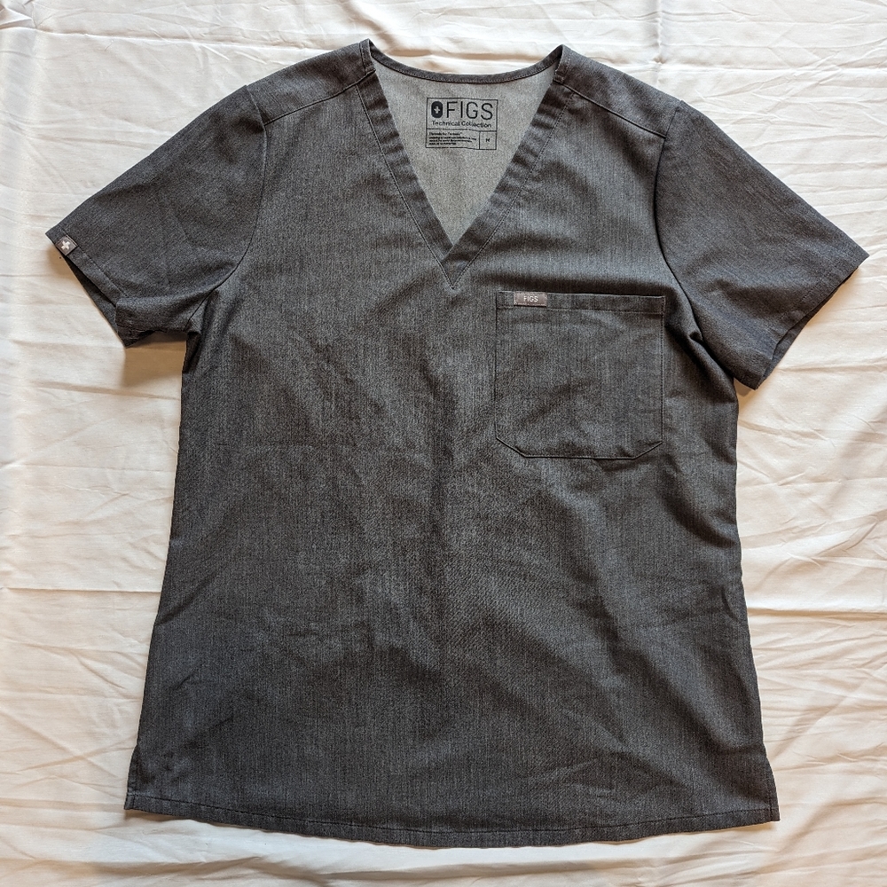 Figs Catarina scrub top- graphite